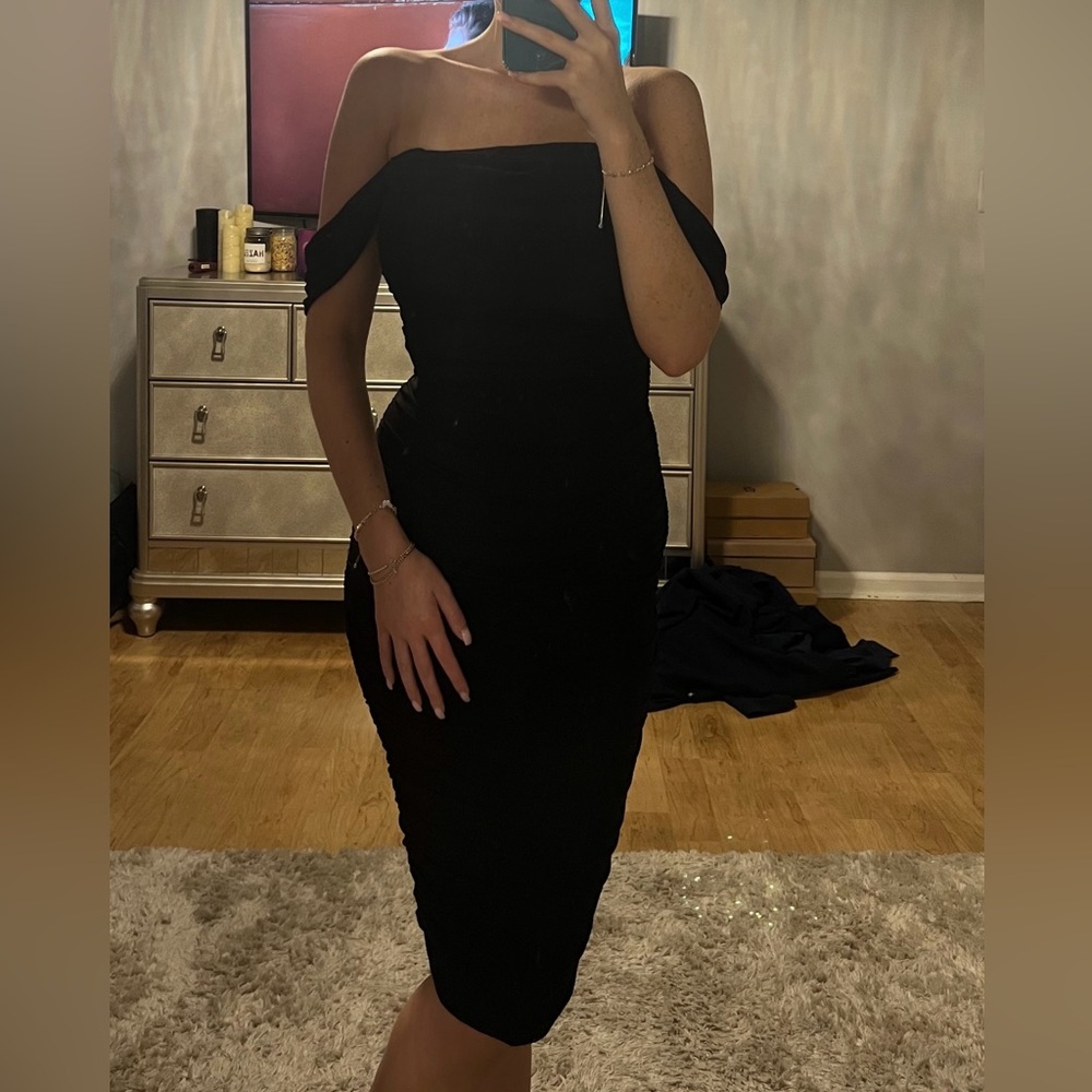 Chic Strapless Black Dress - Picture 2 of 2